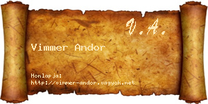 Vimmer Andor névjegykártya